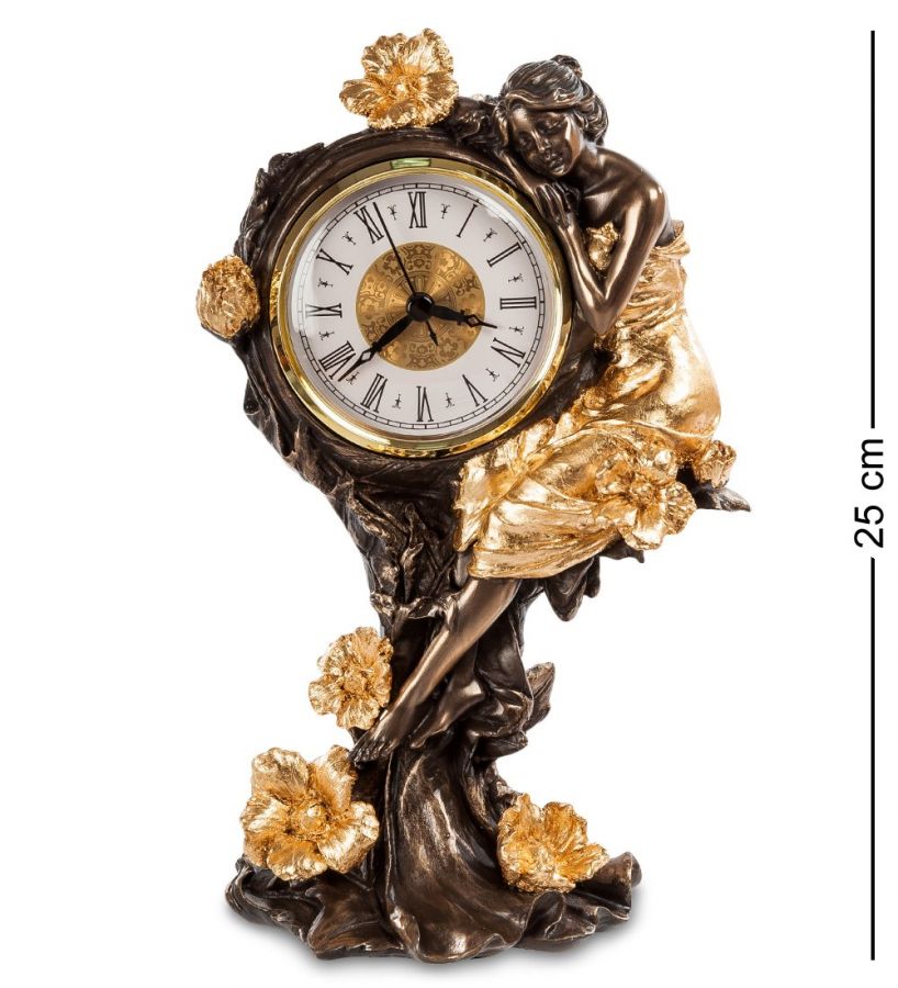 Часы «Девушка и розы» 16x10 см, h=24.5 см (WS-688/2)
