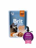 Brit Premium Cat Pouch with Turkey Fillets in Gravy for Adult Cats КУСОЧКИ ИЗ ФИЛЕ ИНДЕЙКИ В СОУСЕ (85гр)