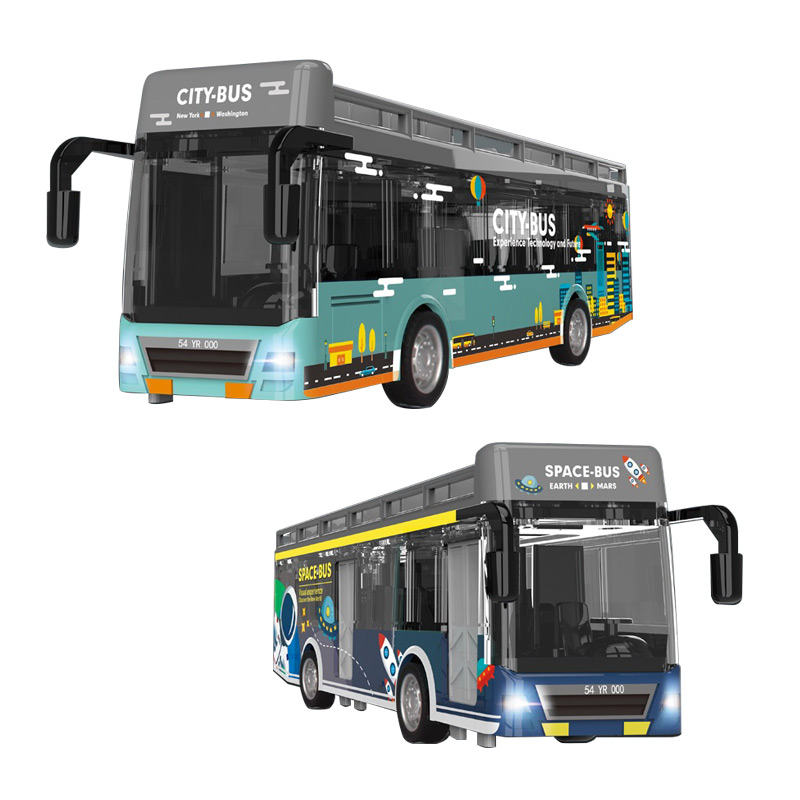 Модель металлическая автобус городской двухэтажный со светом и звуком 20 см. (YD6630A)