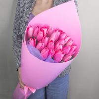 Букет из розовых тюльпанов (от 15шт)
