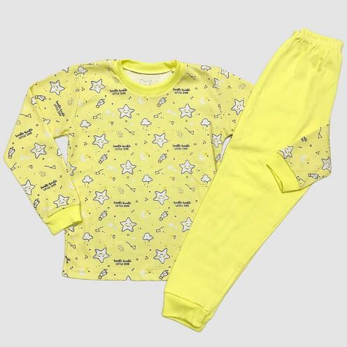 Пижама "звездочка" интерлок-пенье желтый, бол. размер C-PJ023-ITp