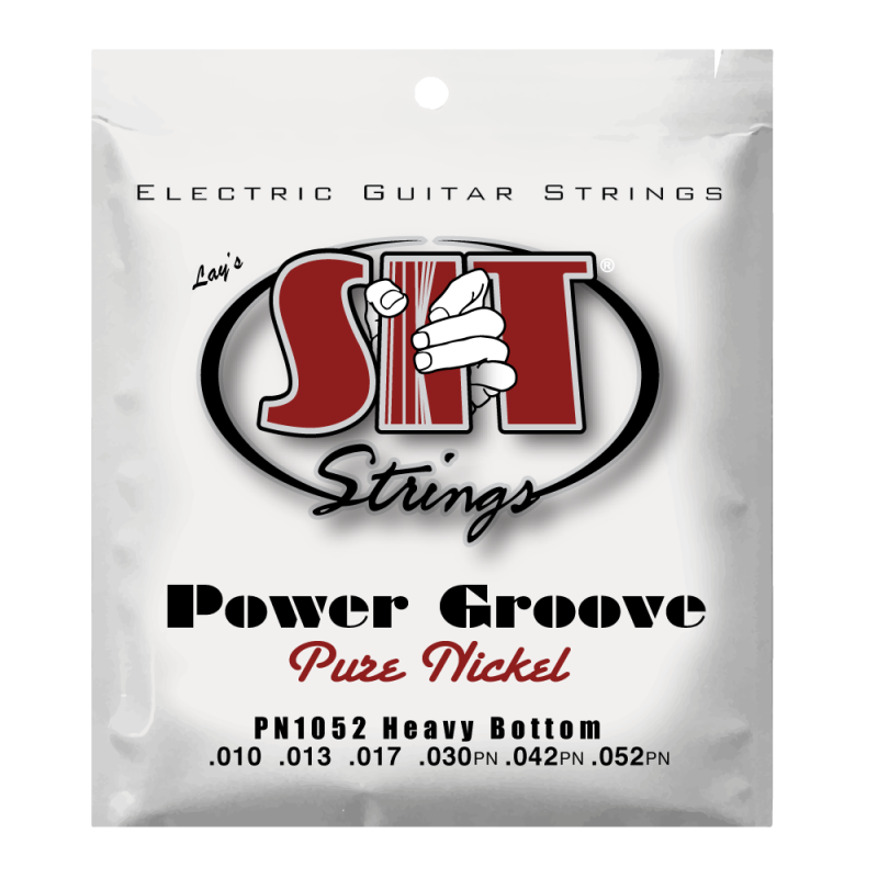 Струны для электрогитары SIT PN1052, Power Groove Pure Nickel Heavy Bottom, 10-52