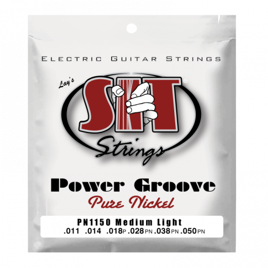 Струны для электрогитары SIT PN1150, Power Groove Pure Nickel Medium Light, 11-50
