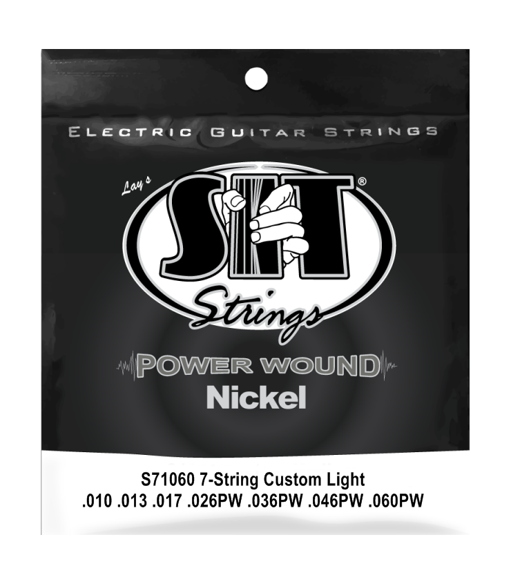 Струны для 7-семиструнной электрогитары SIT S71060, Powerwound Nickel Custom Light, 10-60