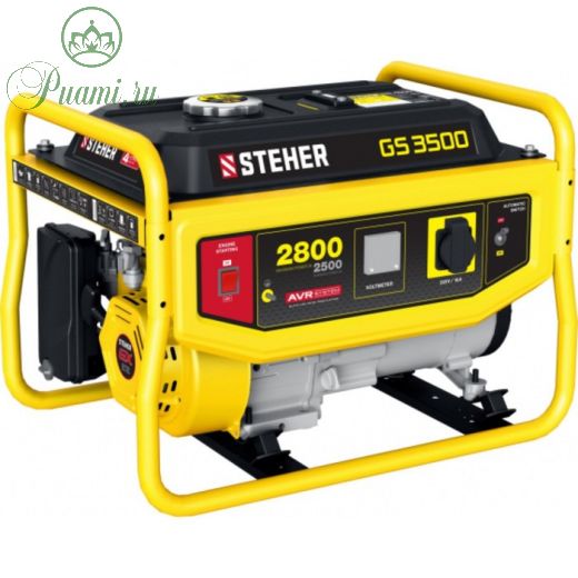 Генератор бензиновый STEHER GS-3500, 4Т, 220 В, 2800 Вт, 7 л.с., ручной стартер, 15 л