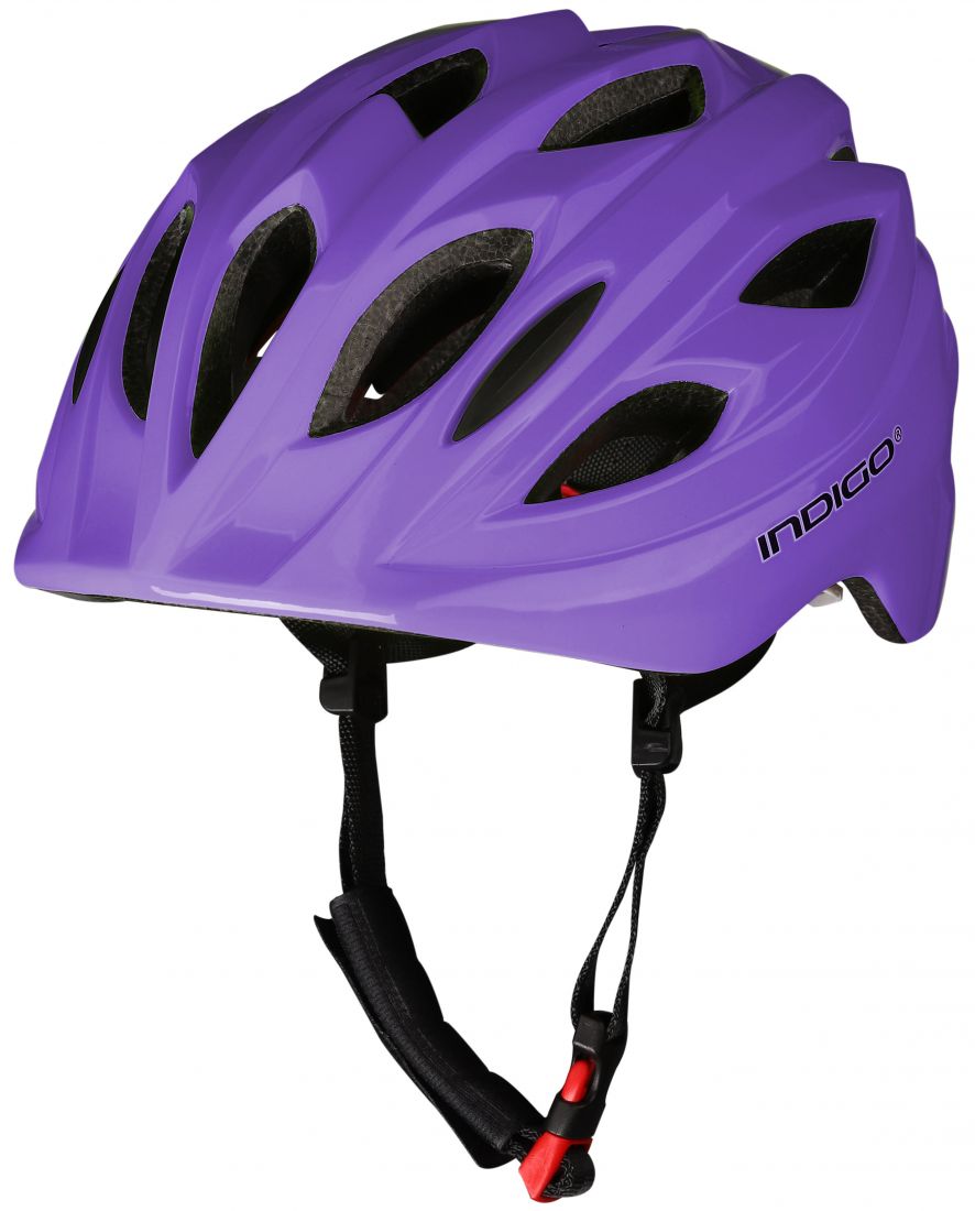 Шлем велосипедный взрослый INDIGO IN073 51-55см фиолетовый