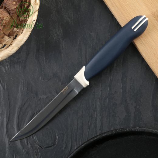 Нож кухонный «Мультиколор», овощной, лезвие 11 см, с пластмассовой ручкой, цвет синий