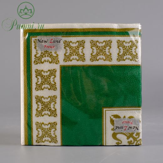 Салфетки бумажные New line FRESCO «Верона зелёная», 2 слоя, 33*33 см, 20 шт.