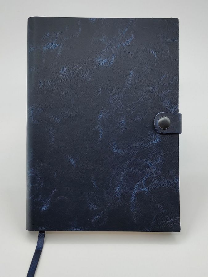 Темно-синий ежедневник из натуральной кожи с эффектом Pull Up