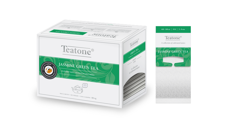 TEATONE Jasmine green tea, упаковка 150 шт.