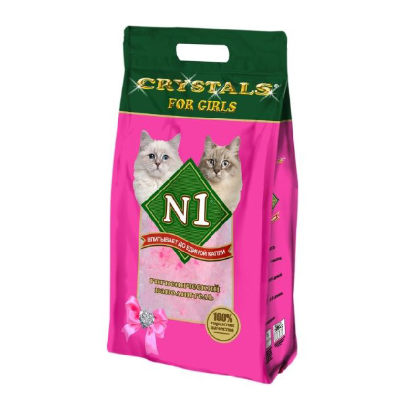 Наполнитель для кошек N1 CRYSTALS for girls силикагелевый 12.5л