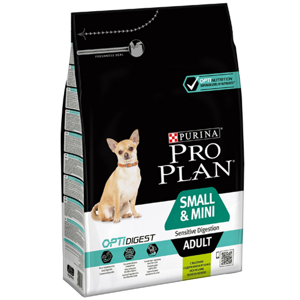 Сухой корм для собак мелких и карликовых пород Pro Plan Small & Mini Adult при чувствительном пищеварении с ягненком 3 кг