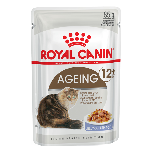 Влажный корм для пожилых кошек Royal Canin Ageing +12 кусочки в желе 85 гр