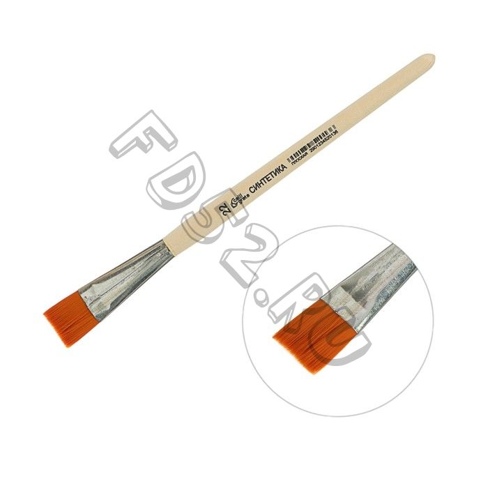 Кисть Синтетика Плоская №22 (ширина обоймы 22 мм; длина волоса 21 мм), деревянная ручка, Calligrata