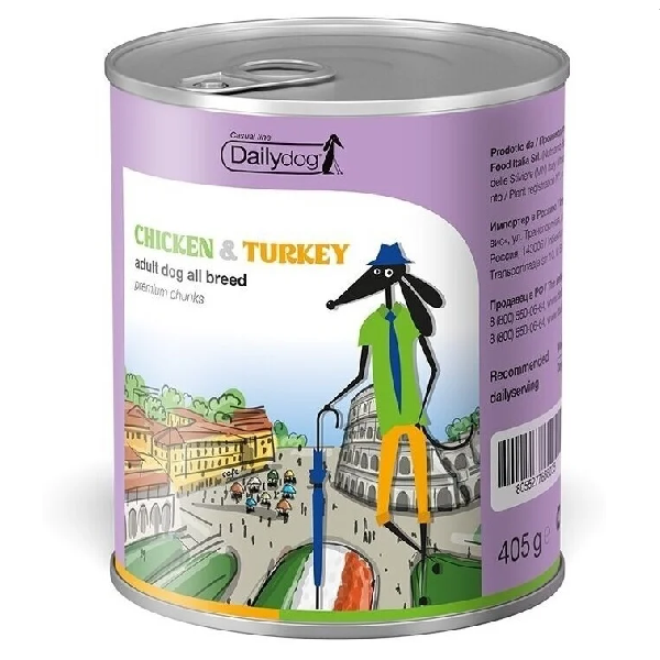 Влажный корм для собак DailyDog Casual Line Chicken & Turkey Chunks с курицей и индейкой 405 г