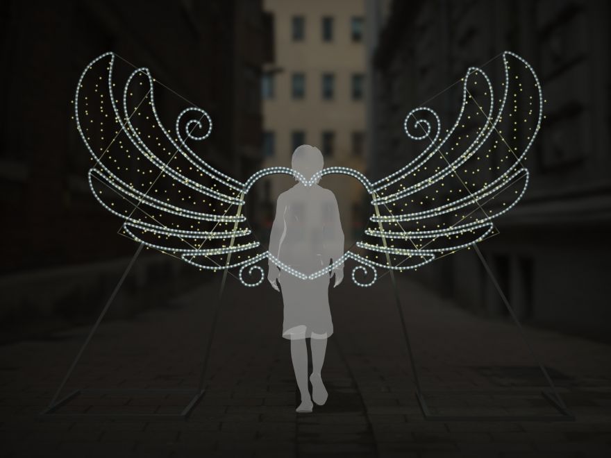 Светодиодная 3D фигура «Новогодние крылья»