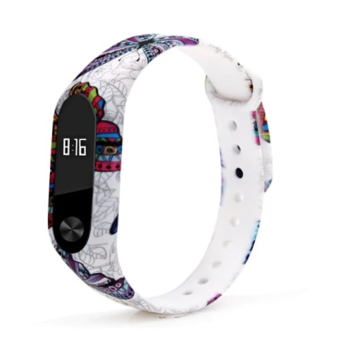Силиконовый ремешок для Xiaomi Mi Band 2 (Графика и бабочки)