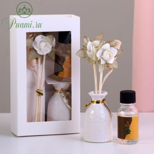 Набор подарочный "Прованс": ваза керамическая,аромамасло сандал,декор, "Богатство Аромата"