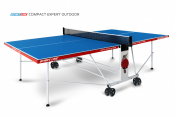 Всепогодный теннисный стол Compact Expert Outdoor 6 blue - складная модель для улицы и помещений. Столешница 6 мм.
