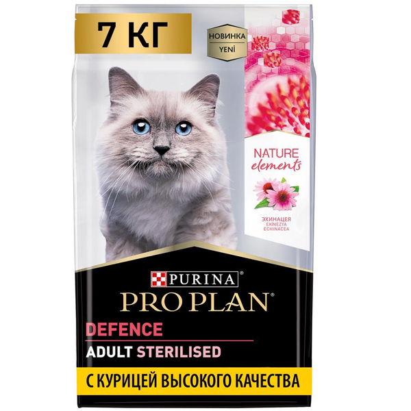 Сухой корм для стерилизованных кошек Pro Plan Nature Elements Sterilised с курицей 7 кг