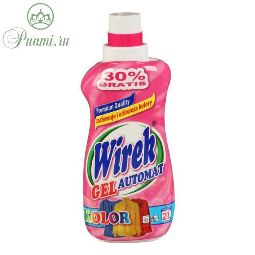 Жидкое средство для стирки Wirek, гель, для разноцветных тканей, 1 л