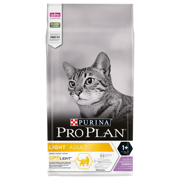 Сухой корм для кошек Pro Plan Light для здоровья кожи и шерсти с индейкой 1.5 кг