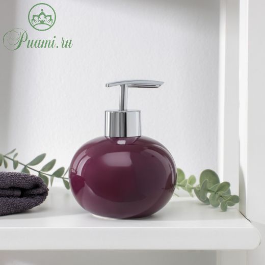 Дозатор для жидкого мыла Доляна «Карамель», 350 мл, цвет фиолетовый