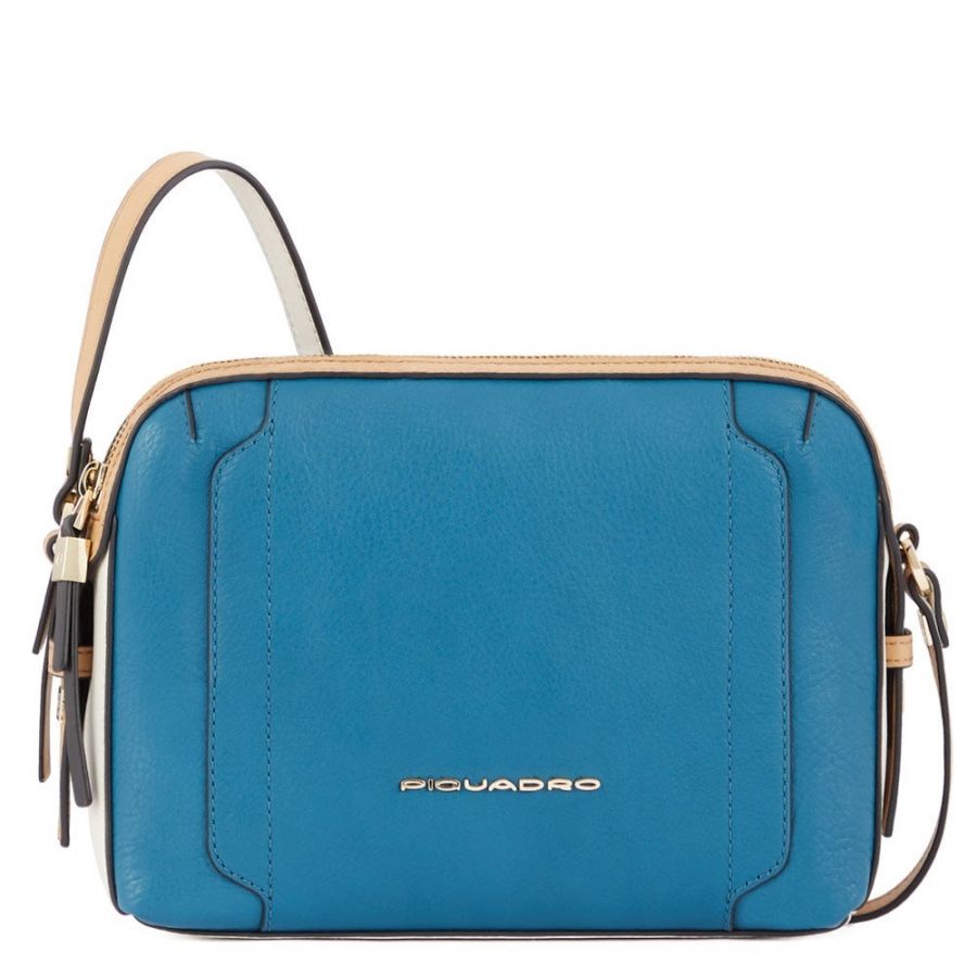 Женская сумка через плечо Piquadro BD4870W92/OTBE кожаная сине-бежевая