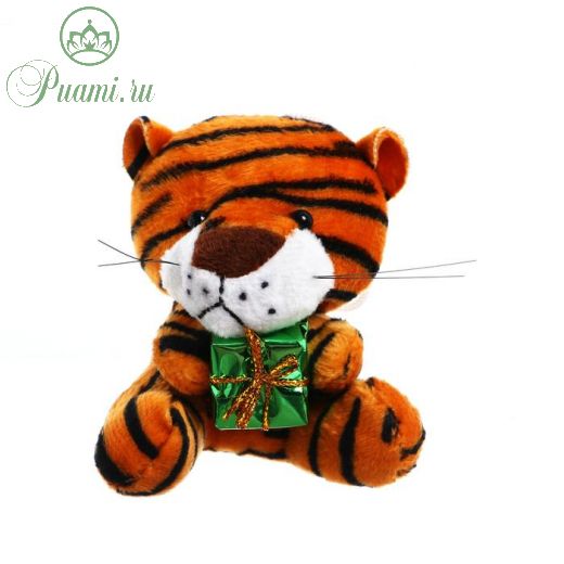 Мягкая игрушка «Тигр с подарком», 8 см, на подвесе, цвета МИКС