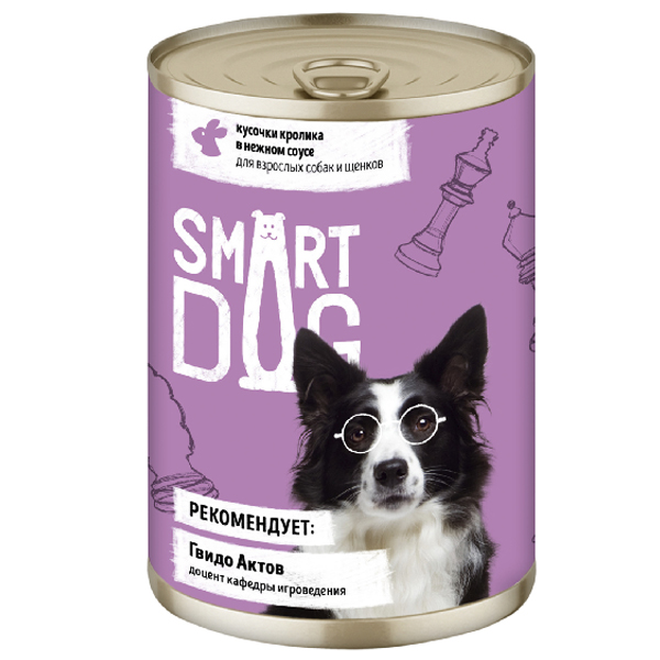 Влажный корм для собак Smart Dog кусочки в соусе с кроликом