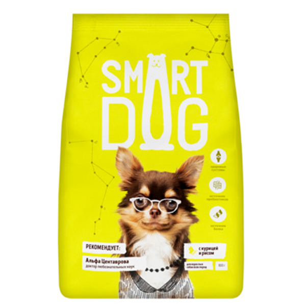 Сухой корм для собак Smart Dog с курицей и рисом 18 кг