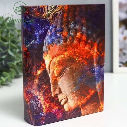 Шкатулка-книга дерево кожзам "Будда и звёздное небо" 18х13х4 см