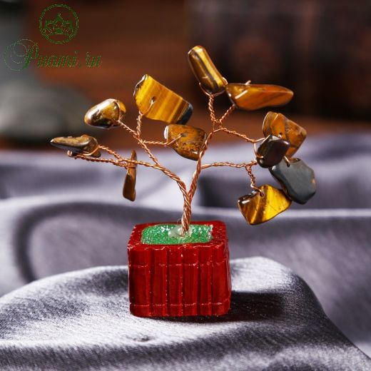 Сувенир бонсай "Денежное дерево с тигровым кристаллами" 12 шт 8х3х3,2 см