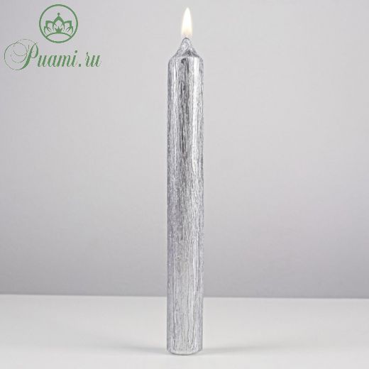 Свеча античная "Винтаж", 17х1,8 см, серебро