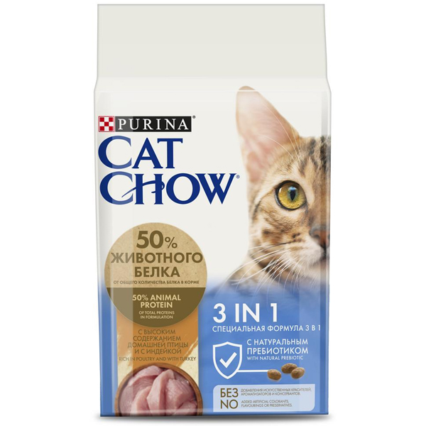 Сухой корм для кошек CAT CHOW с домашней птицей и индейкой 1.5 кг