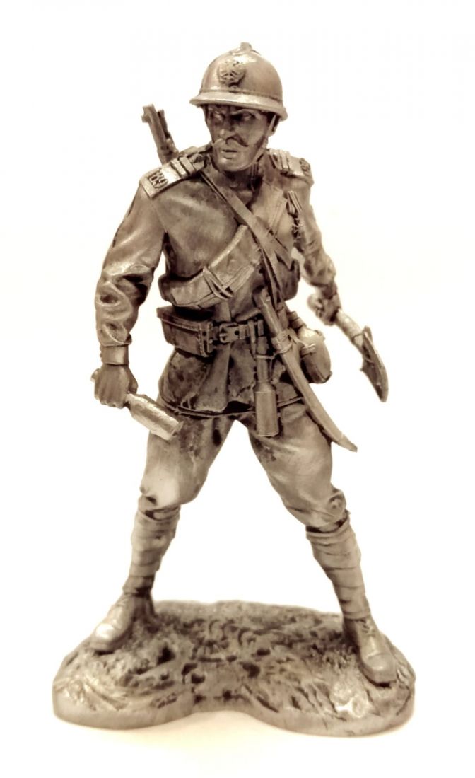 Ударник гренадер рядовой 189-го пехотного Измайловского полка, лето 1917 Олово