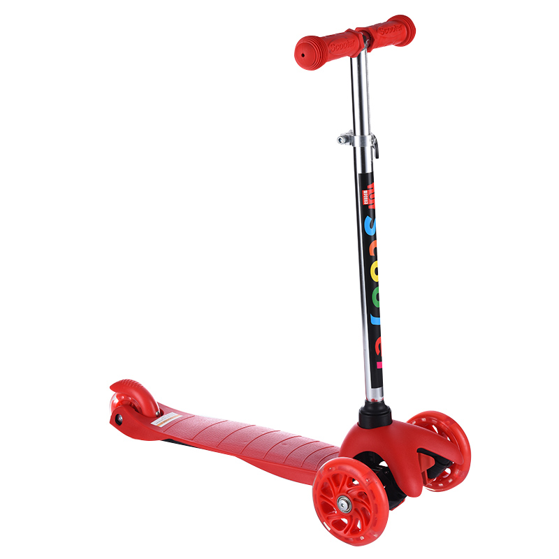 Самокат детский кикборд Scooter трехколесный "MINI", светящиеся колеса, выдвижная ручка