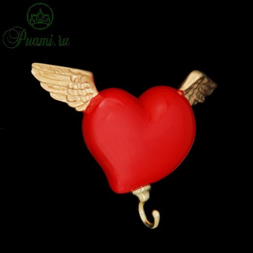 Вешалка "Сердце с крыльями" красная, 11 ? 3 ? 10 см