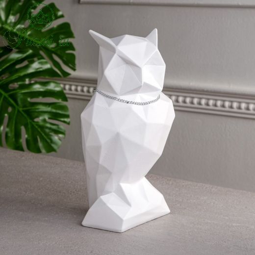 Копилка "Сова оригами", белая, 30 см