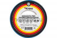 Изолента ПВХ профессиональная KRANZ 0.18 х 19 мм х 20 м, синяя, упаковка 10 роликов