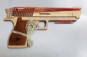 Деревянный пистолет стреляющий резинками (резинкострел) Ali Msh