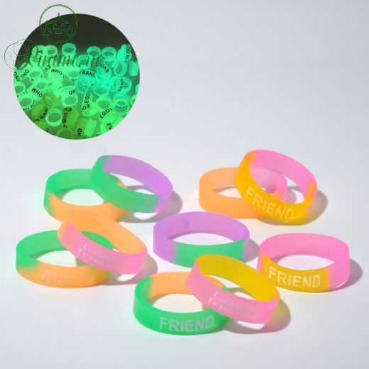 Силиконовое кольцо "Светоотражающее", набор 10 шт, цвет МИКС