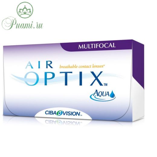 Контактные линзы Air Optix Aqua Multifocal, низкая, -3,5/8,6, в наборе 3 шт