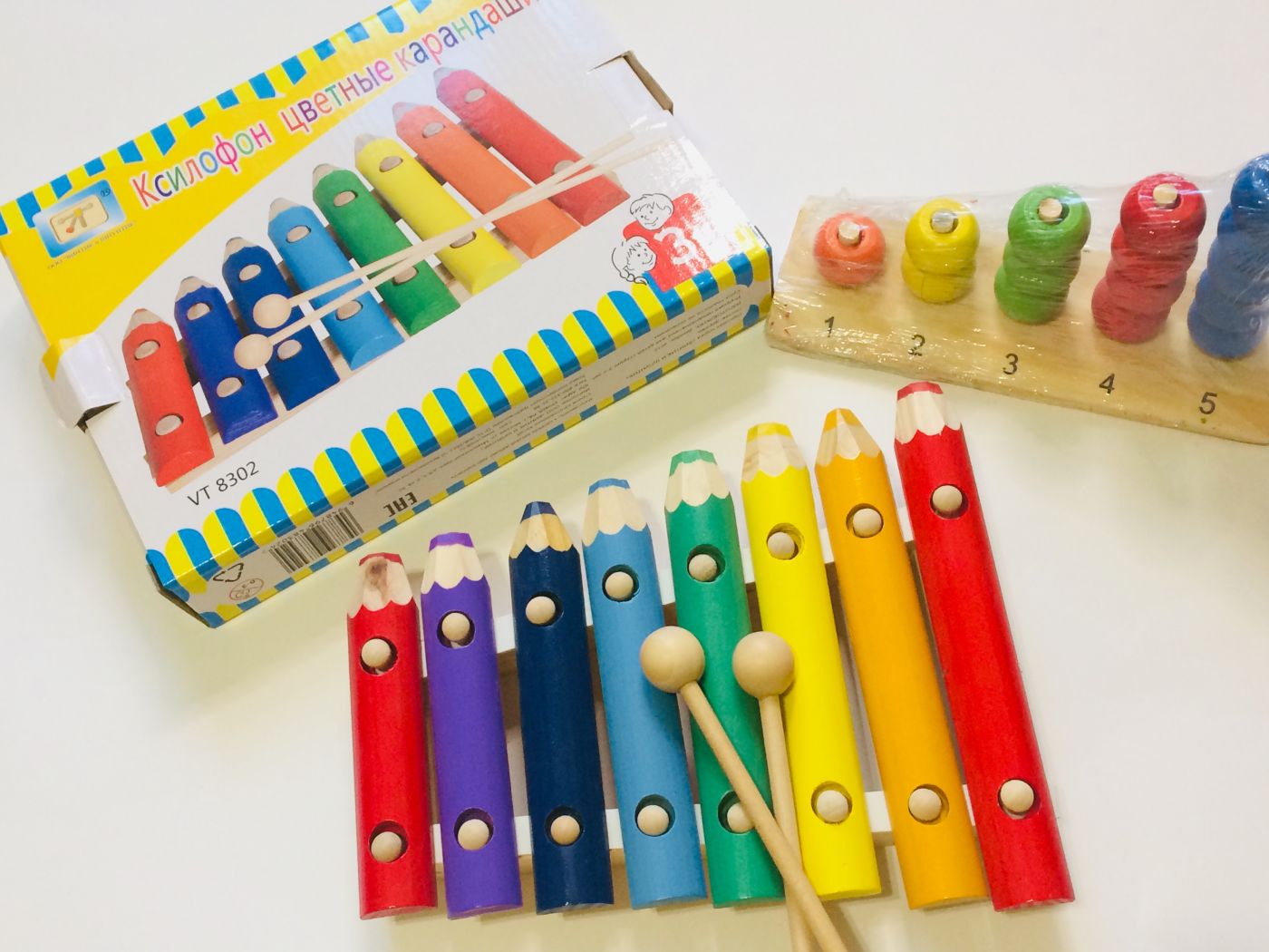 Ксилофон цветные карандаши