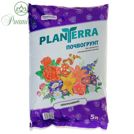 Грунт для декоративных  и цветочных культур PlanTerra цветочный, 5 л