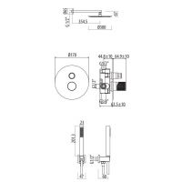 Встраиваемая душевая система с верхним и ручным душем Gattoni Dolce Vita MD MD790/22 схема 2