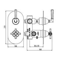Смеситель термостатический для душа с дивертором Gattoni Dolce Vita TRD TS991/18 схема 2