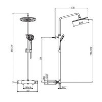 Душевая система с термостатическим смесителем, верхним и ручным душем Gattoni H2OMIX3000 KIT/TS01 схема 2