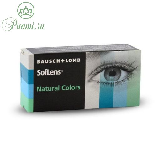 Цветные контактные линзы Soflens Natural Colors Aquamarine, диопт. -3,5, в наборе 2 шт.