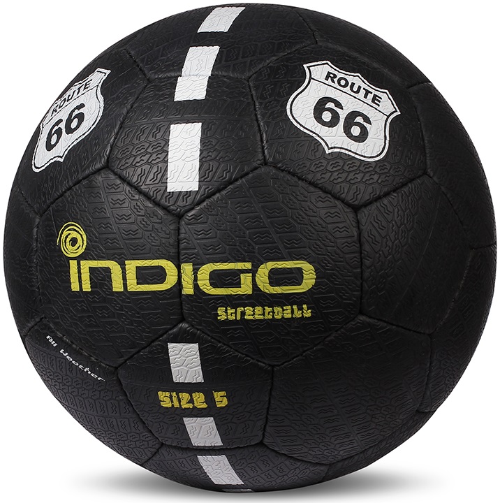 Мяч футбольный №5 INDIGO STREETBALL для игры на асфальте E03 Черный